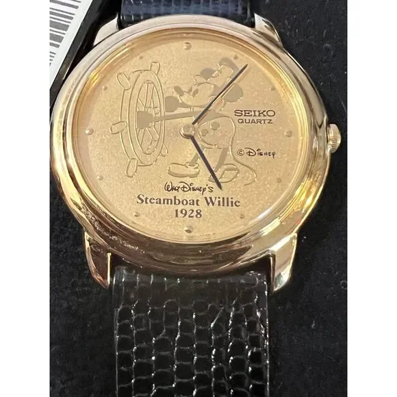Vintage Disney Limited Edition Steamboat Willie Seiko Watch *New*